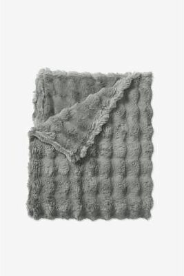 Cascade Ultra Fine Faux Fur Throw by BrylaneHome in Charcoal