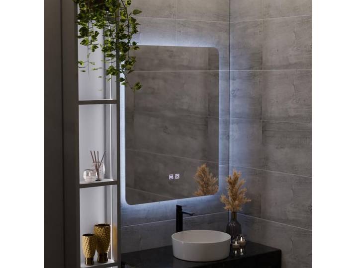 Miroir de Salle de Bain Alessandro Design 60x80cm LED Desembuage Lumiere Gradable