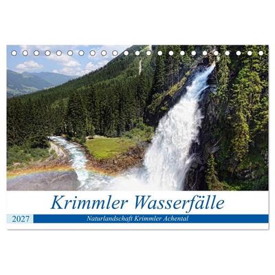 Krimmler Wasserfälle - Naturlandschaft Krimmler Achental (Tischkalender 2027 DIN A5 quer), CALVENDO Monatskalender