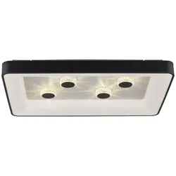 LED Deckenleuchte schwarz rechteckig Kristalleffekte dimmbar steuerbar CCT