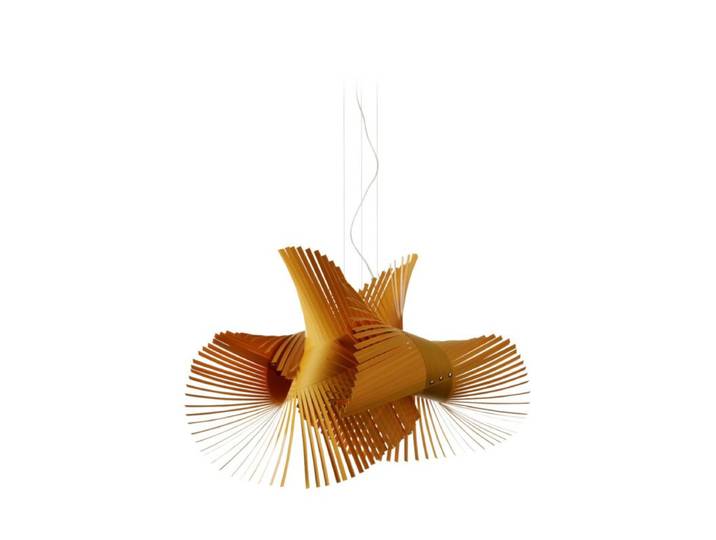 LZF Pendelleuchte Minimikado - Yellow (Gelb) , Nickel matt Boho,