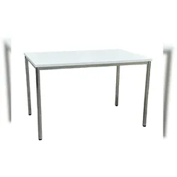 CEHA Besprechung- und Mehrzwecktisch 120 x 80 cm mit verchromten Gestell und Dekor weiß