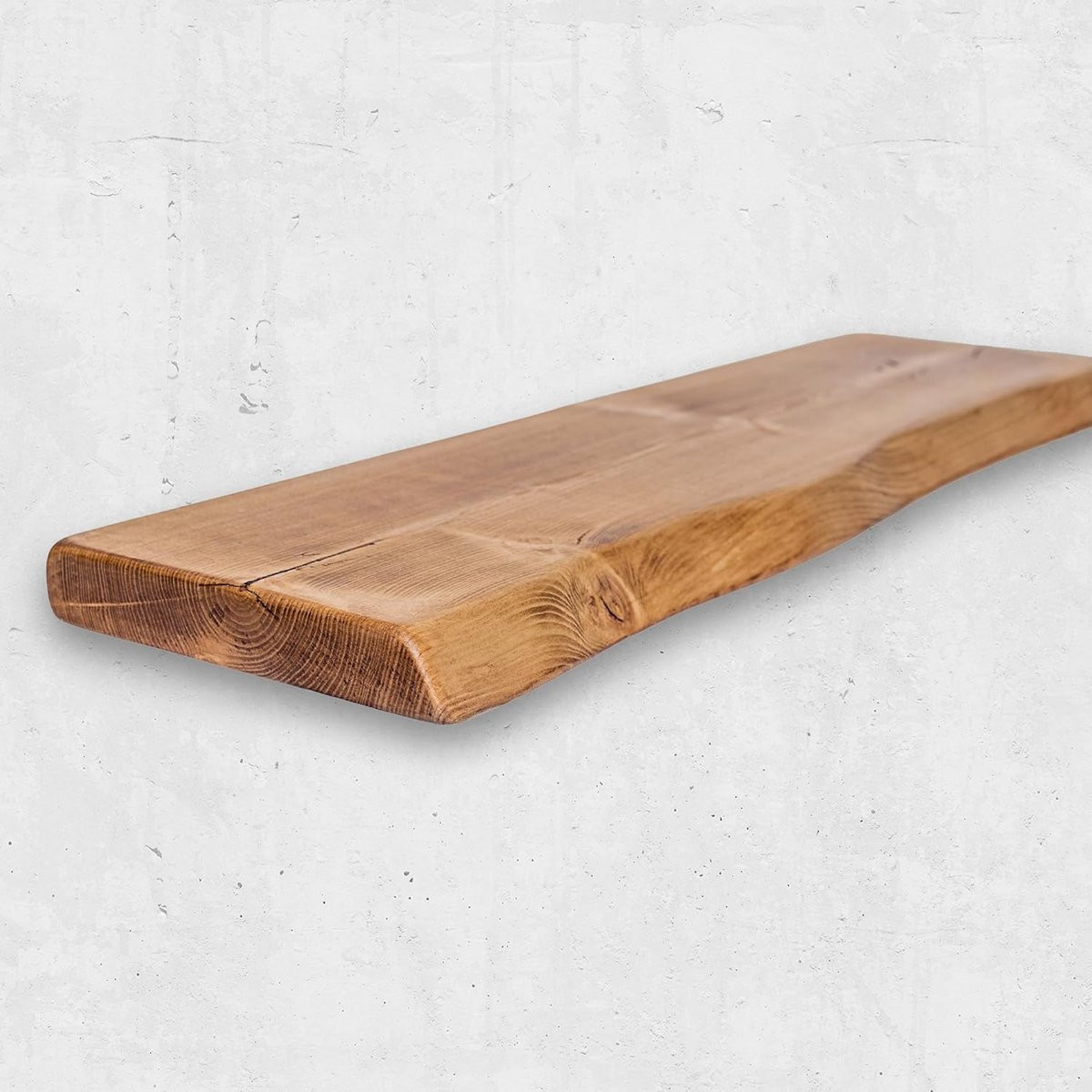 Rustieke Zwevende Plank Live Edge Massief Grenen - Tudor Eiken