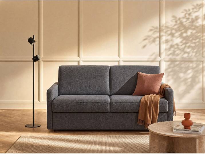 Schlafsofa 4-Sitzer - Liegefläche: 160 cm - Matratzenhöhe: 18 cm - Stoff - Grau - CALIFE