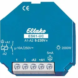 Eltako Stromstoßschalter, 8-230VAC/DC, 10A, 250V, Unterputz, T18mm, mechanisch Schalter