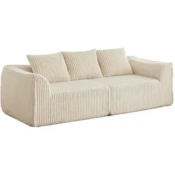 MODFU Kombinationssofa aus Cord und Schaumstoff in Beige, modular, keine Montage erforderlich