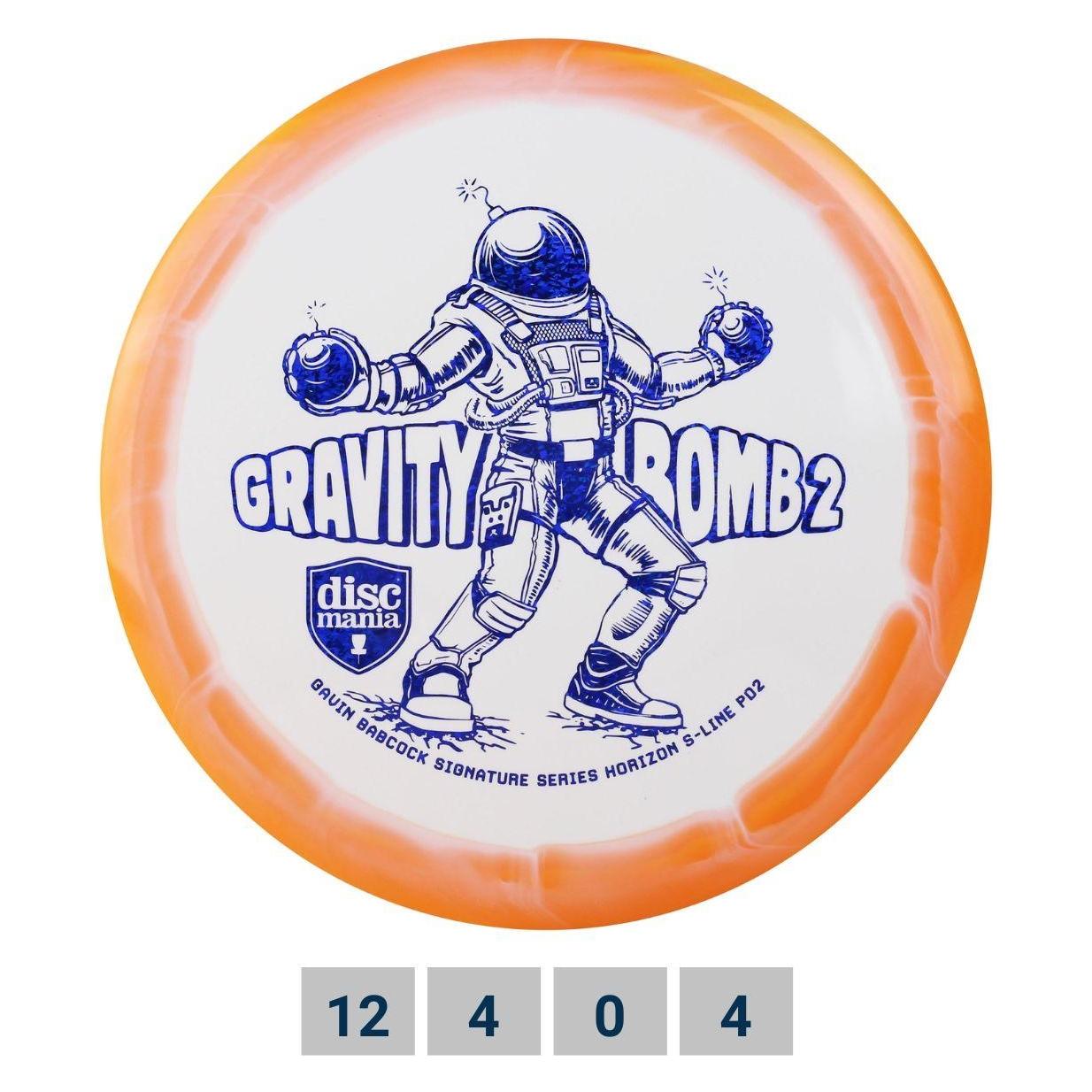 Gravity Discgolf DISCMANIA Distance Driver S-LINE HORIZON PD2 Bomb 2 Weiss/Orange 12/4/0/4 (1 - 4 Spieler) (72155703)