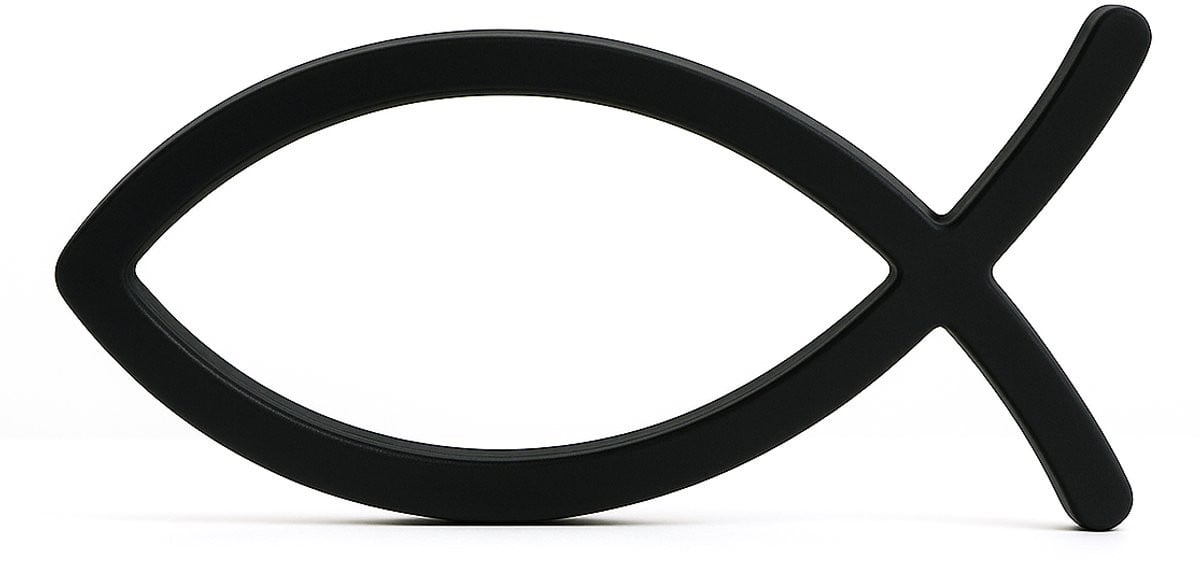 Ichthus-vis decoratie zwart 20 cm breed