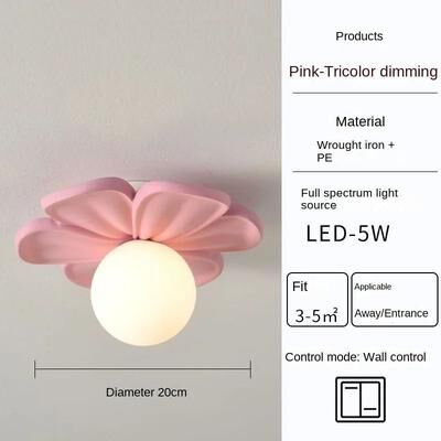 Uplifted Goods Resin Flower Ceiling And Wall Light pink 20 Cm