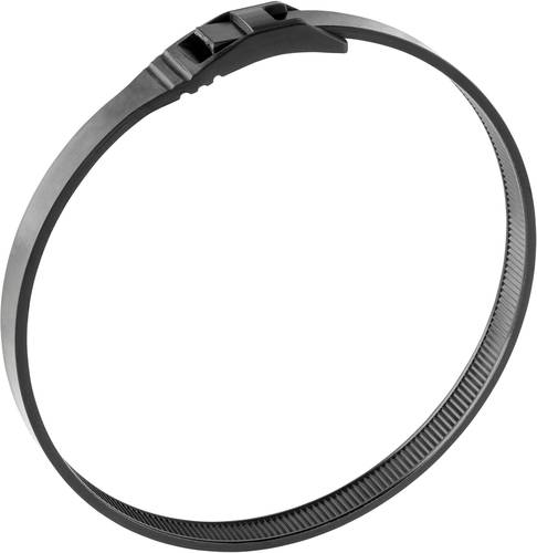 Norma 08600620600 Kabelbinder 600mm 7.602mm Schwarz mit flacher Kopfgeometrie, hohe Zugfestigkeit