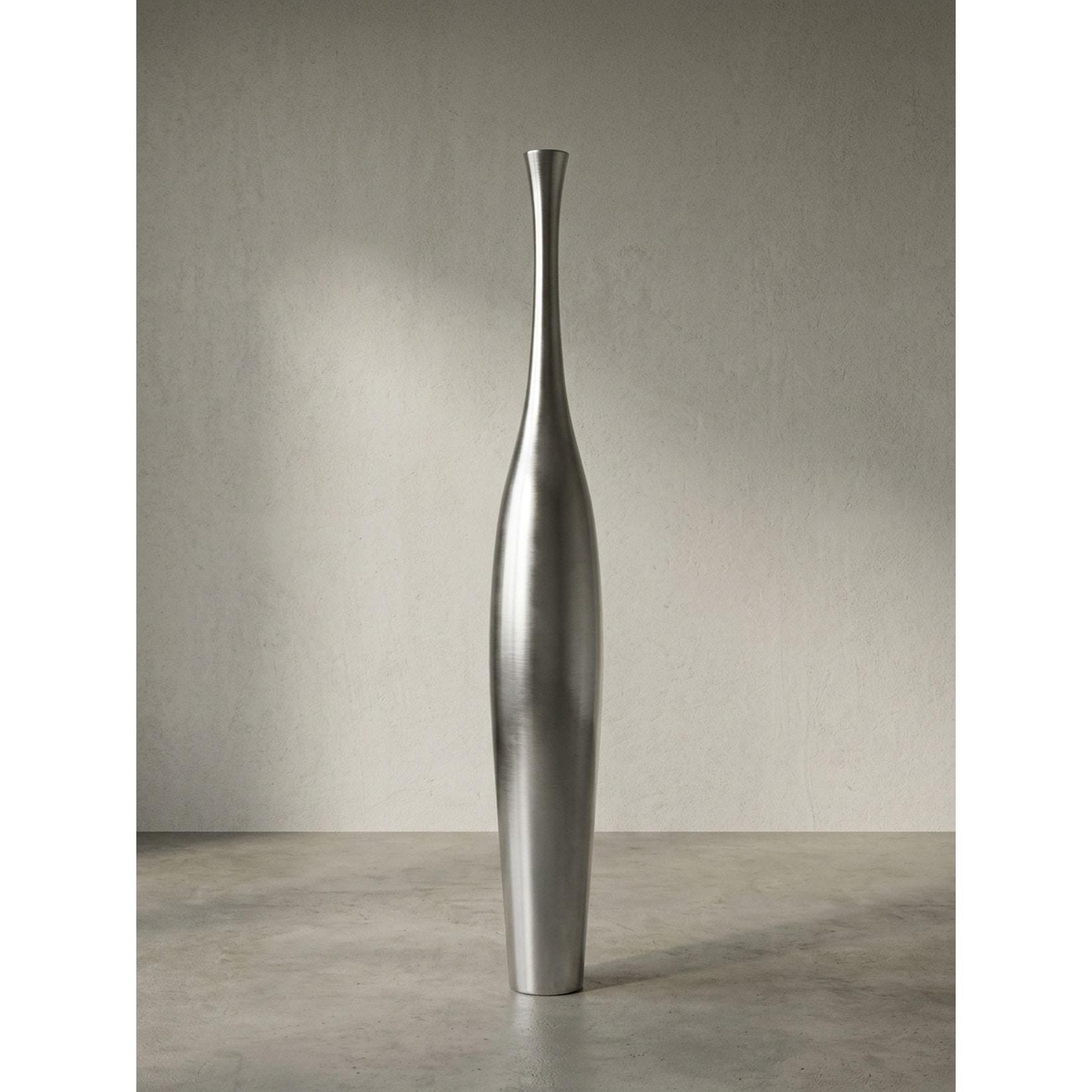 Vase Aluminium Modern Stil 75 cm hoch Silber mit einer Öffnung
