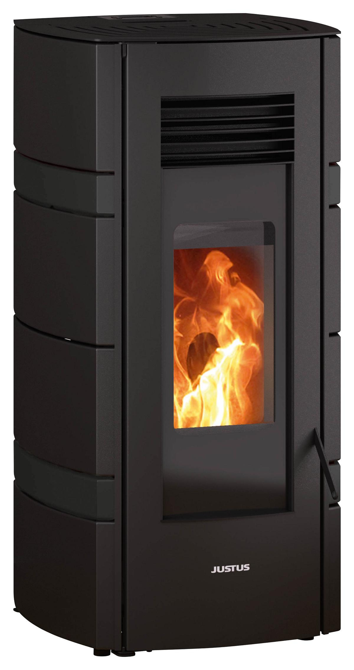JUSTUSGMBH Sia Pelletkaminofen Stahl Schwarz 16929724