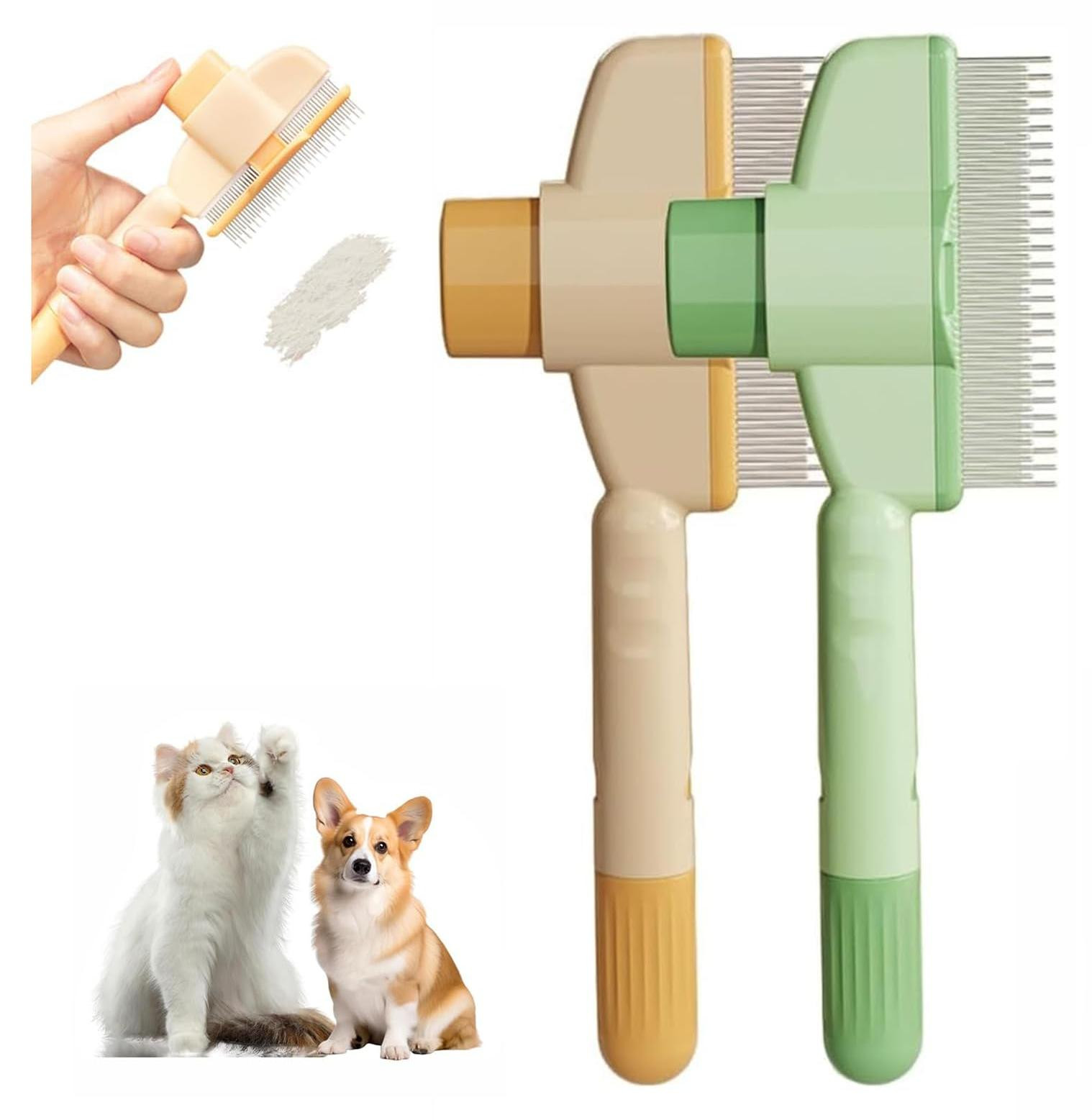 Solidchoice Huisdierborstel set voor katten en honden, 2-delig met massagefunctie