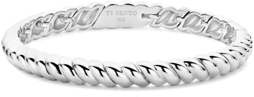 TI SENTO Ribbed rannerengas, hopeaa 23095SI
