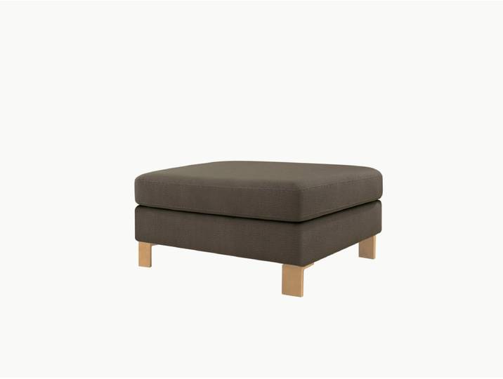 Polsterhocker Linea Nova - Hocker 60x60 cm - Winkel, Buche geölt - Florenz - milk