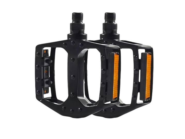 Fahrradpedale Aluminium Schwarz mit Reflektoren, Metall, 10x1.5x11 cm, Freizeit & Co, Sport & Fitness, Fahrräder, Fahrradzubehör