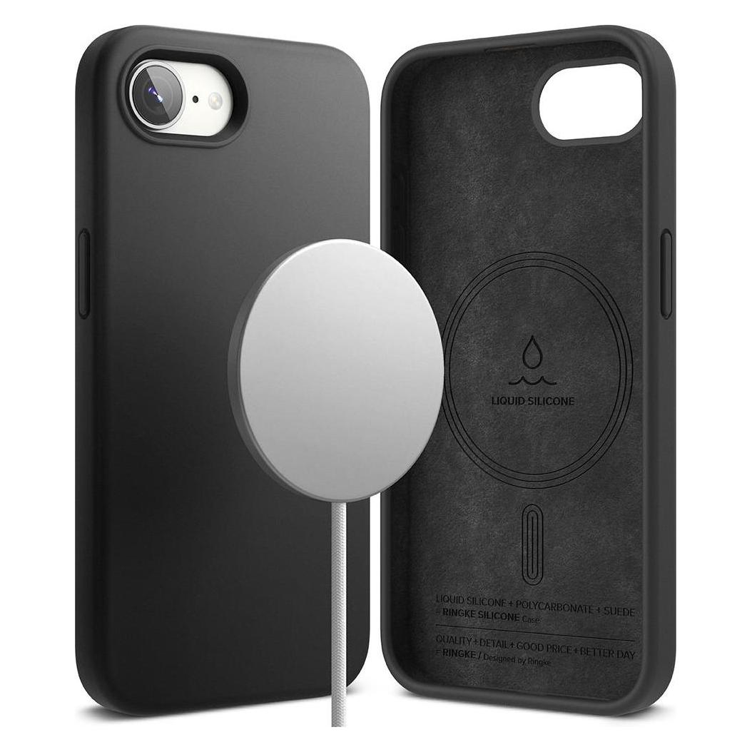 Ringke - Silicone Magnetic MagSafe - iPhone 16e - Black (Apple iPhone 16e, Apple iPhone 17e) (56365240)