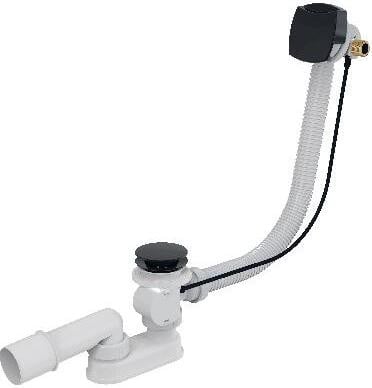 Kielle afvoerset voor baden met vulsysteem, mat zwart, lengte: 570 mm