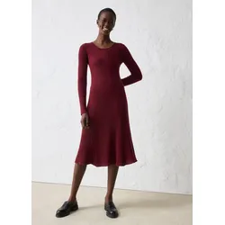 bonprix Strickkleid aus Merinowolle, rot, Gr.48/50 (XL), weiches Ripp-Strickkleid aus Merinowolle, aus Merino