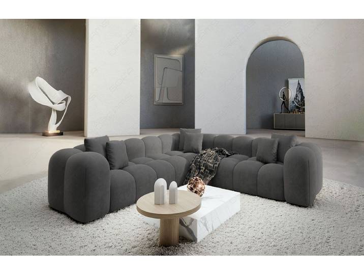Sofa Dreams Ecksofa Design Stoff Samtstoff Couch Formentera L Form Stoffsofa, Loungesofa