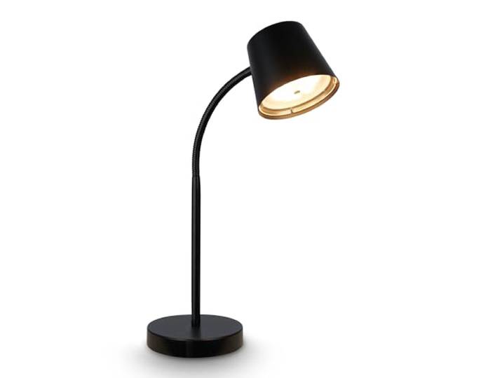 BRILONER - Lampe de table LED sans fil tactile\, orientable\, pivotante\, batterie & source lumineuse interchangeables\, lampe de chevet\, lampe de lecture\, Home Office\, 38\,5cm\, noir