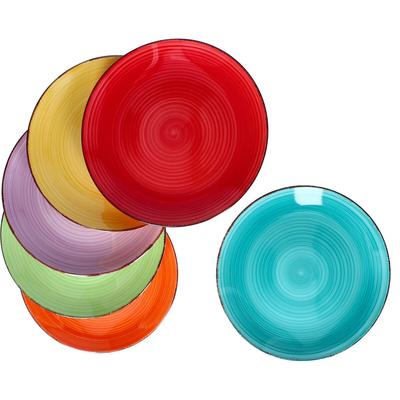 6er Set Speiseteller Uni Bunt