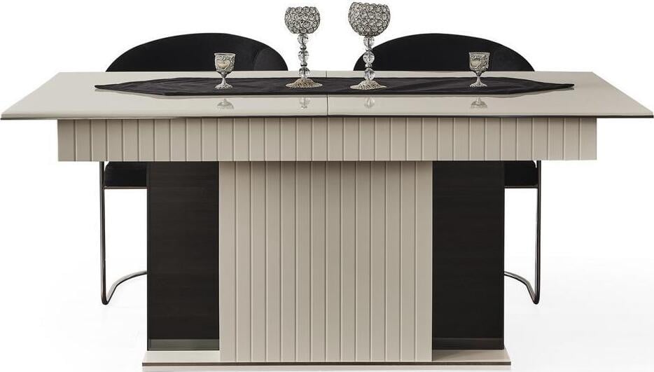 Moderne witte houten eettafel voor de keuken en eetkamer