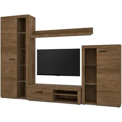 WOHNWAND Spacoro Eiche, Lefkas 270/190/41 cm Wohnwand Modern ohne LED