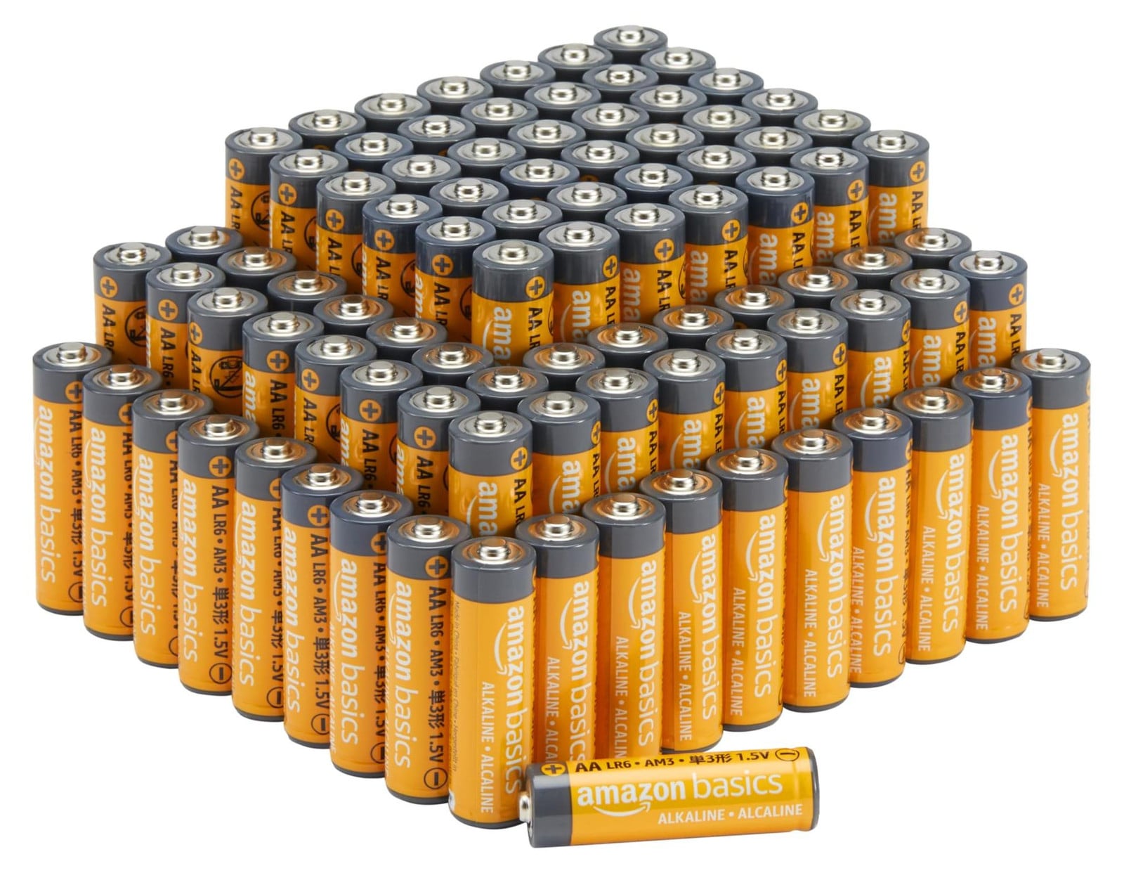 Amazon Basics AA alkaline batterijen 1,5 V, 100 stuks