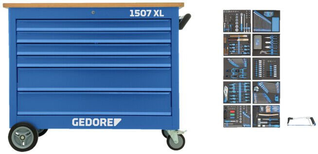 Établi mobile extra-large Gedore avec assortiment de 308 outils (3100065)