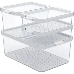Rotho Cauma Kühlschrankorganizer Set 4 teilig 2 x 1,2 Liter / 2,15 Liter / 4,65 Liter