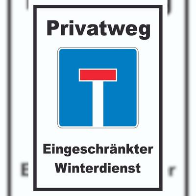 HB-Druck Privatweg Eingeschränkter Winterdienst Schild A1 (594x841mm)
