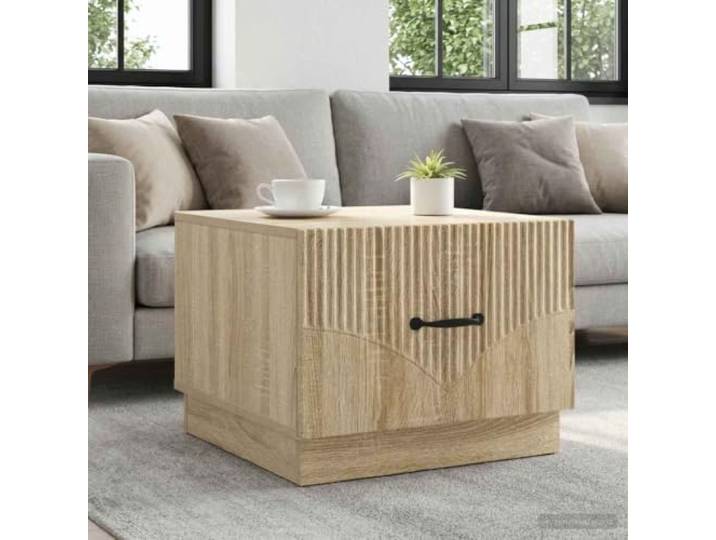 pokgdf Couchtisch Sonoma-Eiche 49x50x37 cm Holzwerkstoff mit Schubladen Vintage-Design, Schubladen, pflegeleichte Oberfläche, vielseitig, kompakte Abmessungen