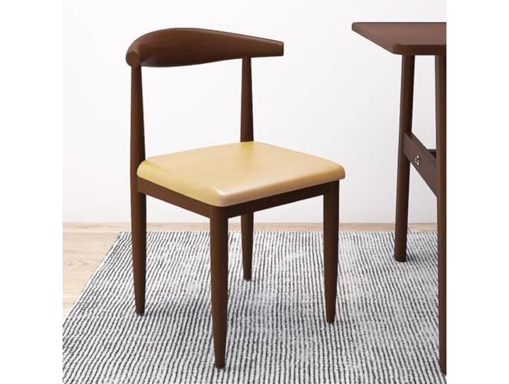 Esszimmerstuhl Aus Metall, Gepolsterter Stuhl Aus Kuhhorn, Stapelbar Robuster Esszimmerstuhl Mit Kohlenstoffstahlrahmen, For Küchenrestaurants(Beige)