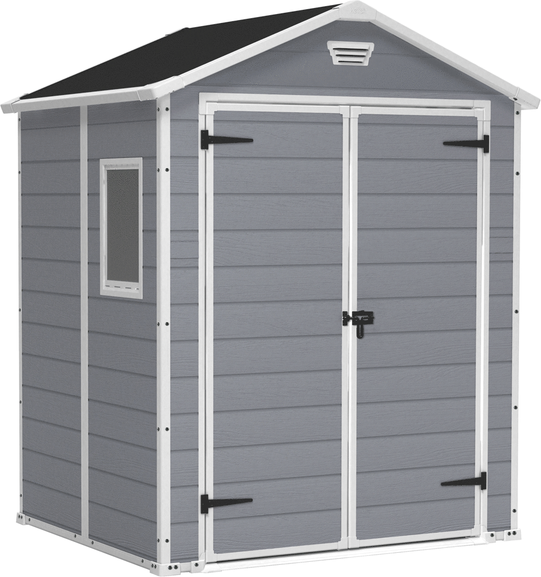 Keter Manor gris - Abri de jardin - Avec fenêtre latérale - 185x152x226 cm