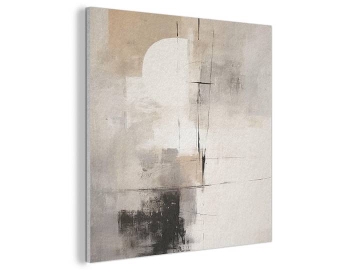 MuchoWow Akustikbild Abstrakt - Kunst - Grau Akustikpaneele 90x90 cm, Hellgrau, Kunststoff, Quadratisch, 90x90x0.9 cm, Tapeten & Wandverkleidungen, Akustikpaneele