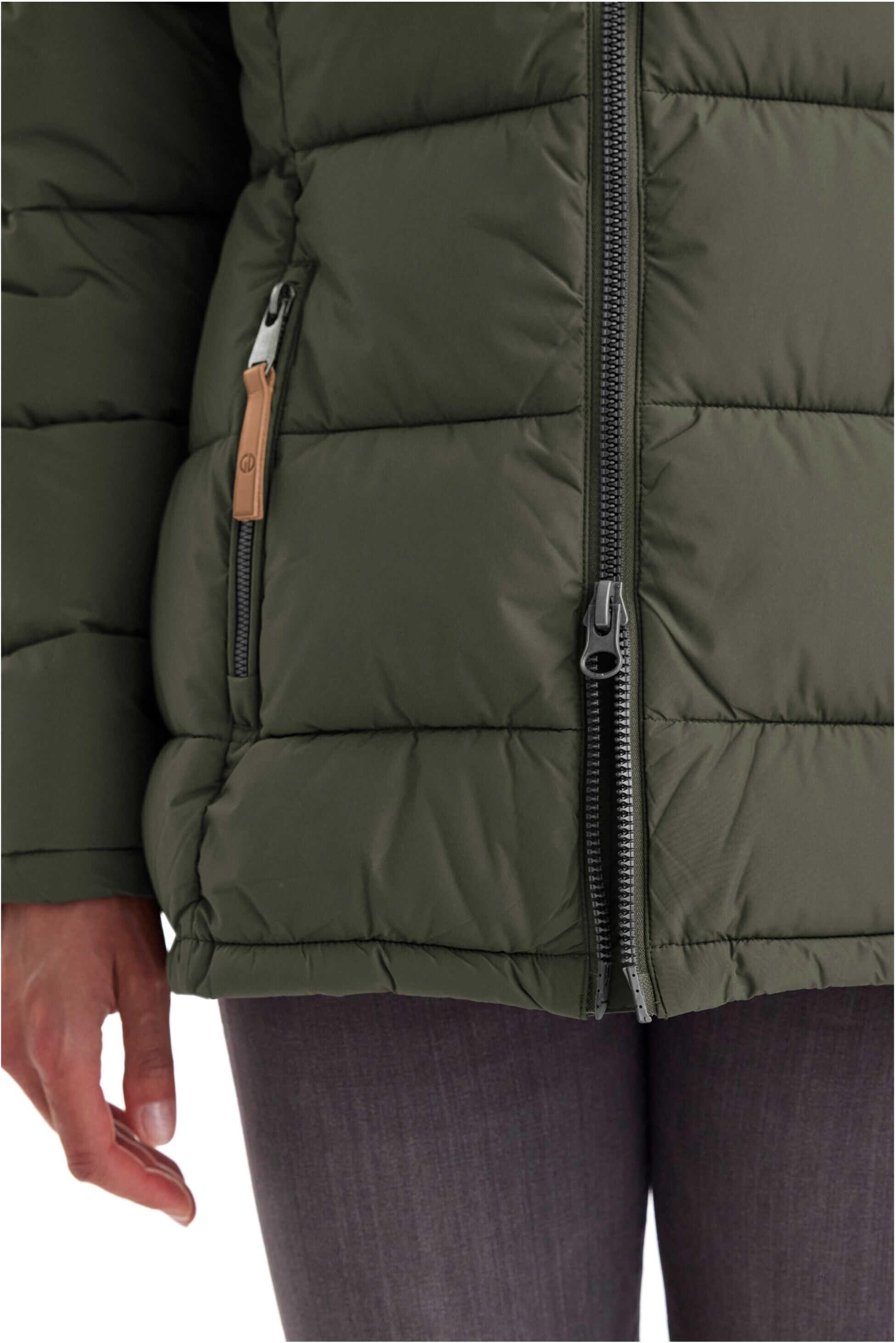 Steppjacke "GW 12 WMN QLTD JCKT", Damen, Gr. 38, grün (olivgrün), Obermaterial: 100% Polyester.Futter: 100% Polyester.Füllung: 100% Polyester, G.I.G.A. DX BY KILLTEC, Jacken Steppjacke, Steppjacke: wasserabweisend, atmungsaktiv, hoher Kragen, Kapuze olivg