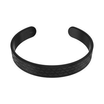 Armspange EMPORIO ARMANI, schwarz, Armbänder, Herren, 18,5cm, Edelstahl, Armspange