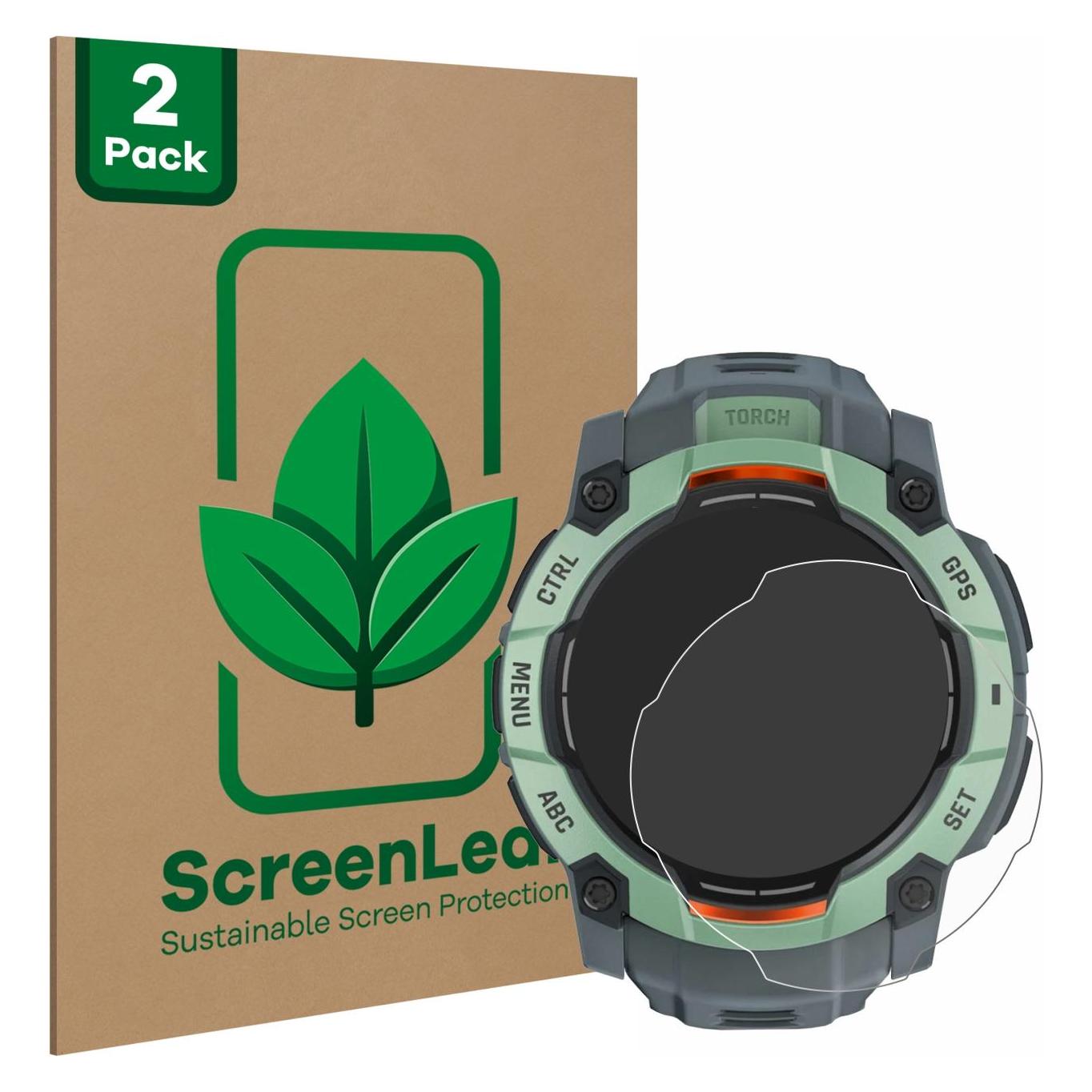 ScreenLeaf Schutzfolie für Garmin Instinct 3 AMOLED / Solar (45 mm) Displayschutz Display Schutz Folie Klar (6157826)