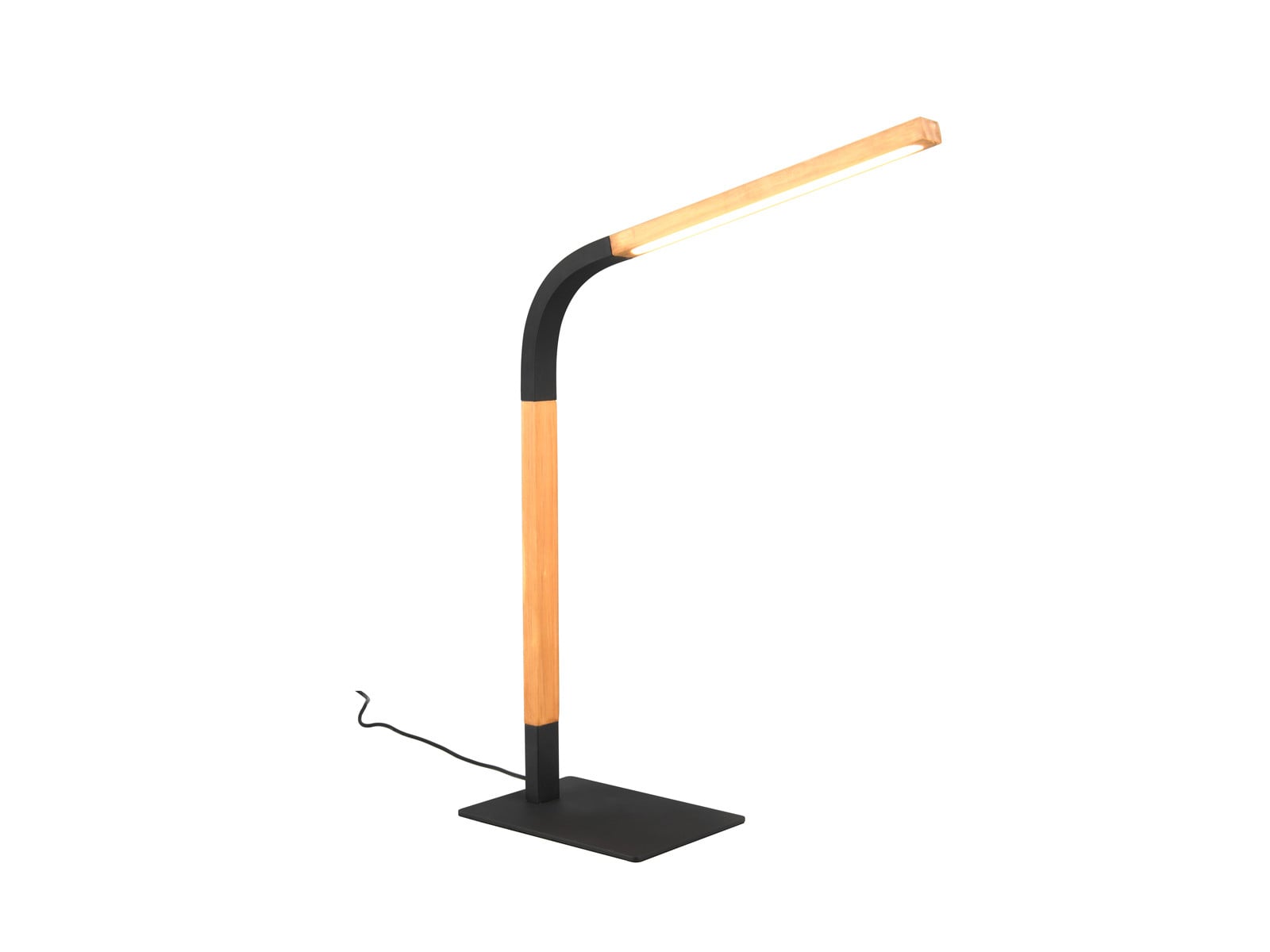 Trio Norris Flexibele Tafellamp Zwart met Hout