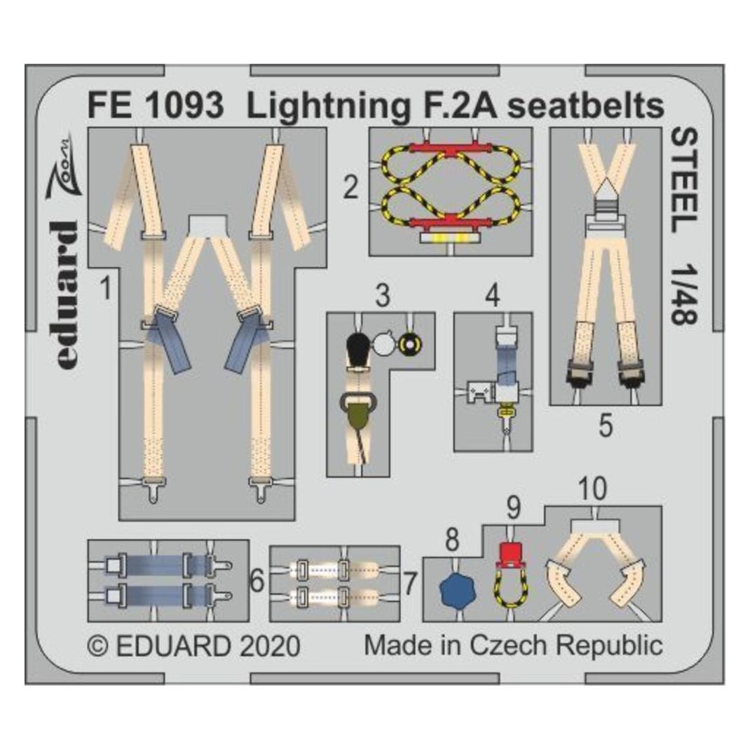 Eduard Lightning F.2A seatbelts STEEL for Airfix (FE1093)