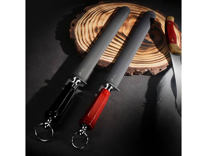 Aiguiseur de couteaux en diamant de 12 pouces, aiguiseur à lame plate ultra-large en acier à haute teneur en carbone pour couteaux de cuisine et hachoirs à viande