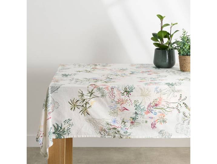 Mehrfarbig bedruckte Baumwolltischdecke 150x250