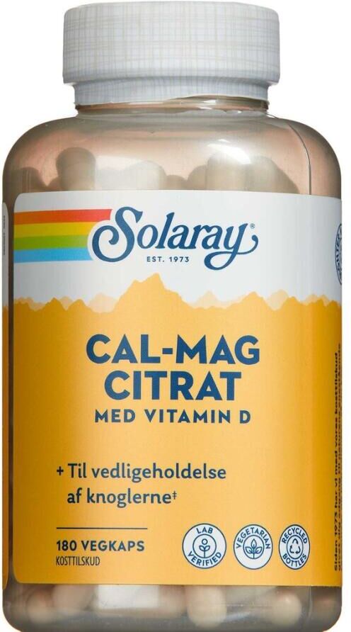 Solaray Cal-Mag Citrat + D-Vitamin Kosttilskud 180 stk