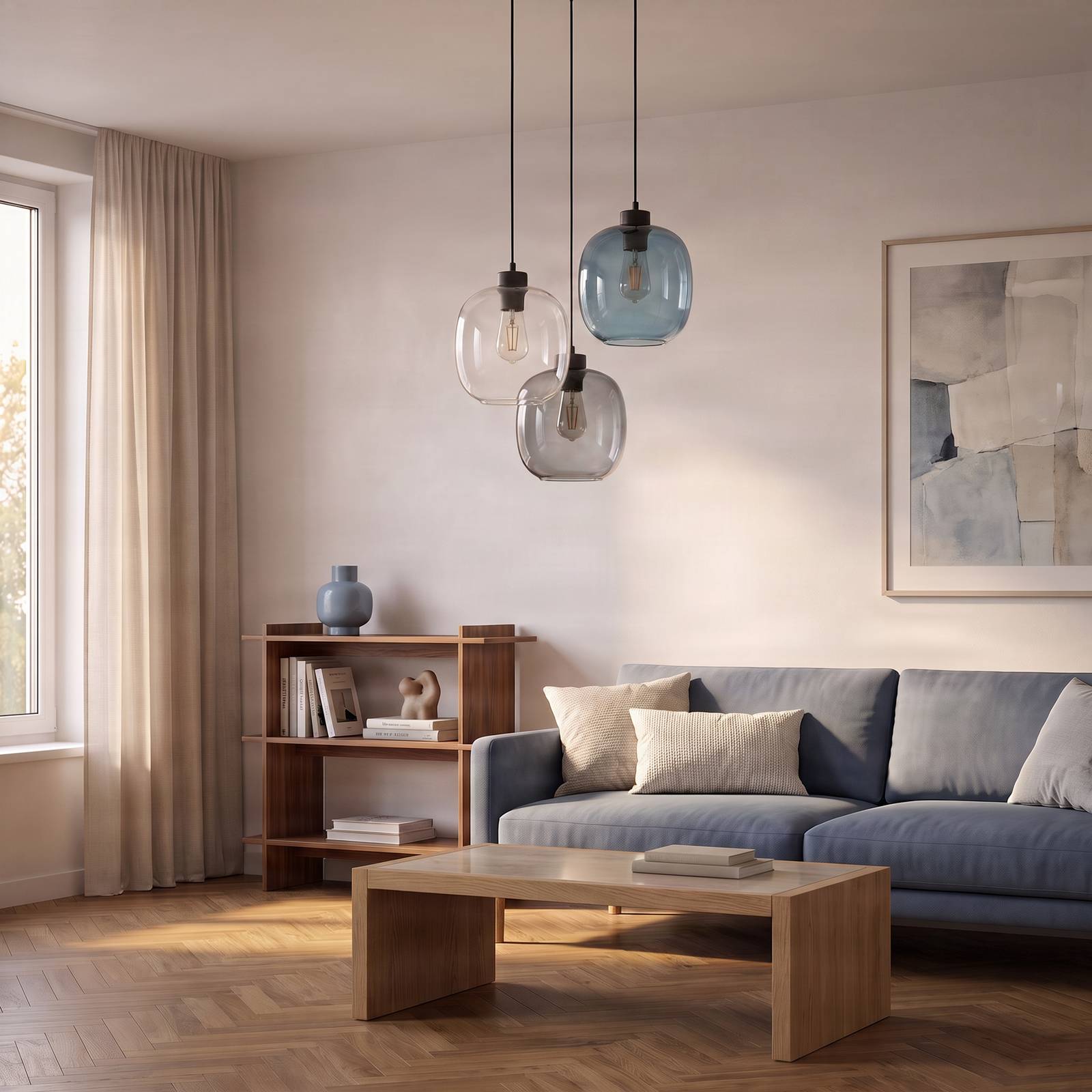Glas Hängelampe Elio TK Lighting, dimmbar, klar / transparent, für Wohn- / Esszimmer, Glas, Modern, Pendelleuchte