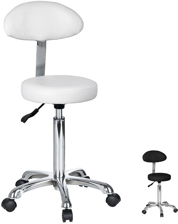 Weelko SGABELLO ESTETISTA CON SCHIENALE MANICURE CENTRO ESTETICO FAST+ NERO