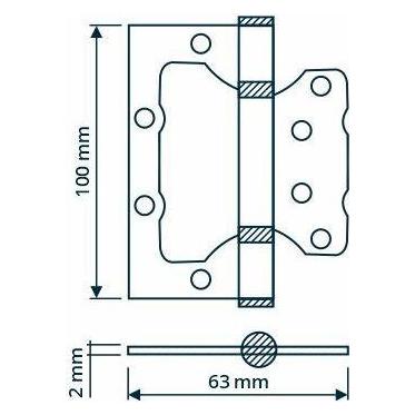 Haushalt HINGE DOOR 100X63X2MM BRASS PLATED (33033771)