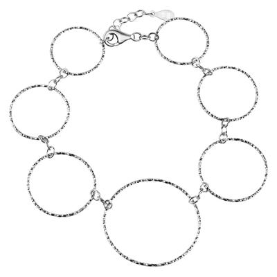 Armband CELESTA, silber (silbergrau), Armbänder, Damen, 17+2cm, Silber 925 (Sterlingsilber), glitzernd, Armband