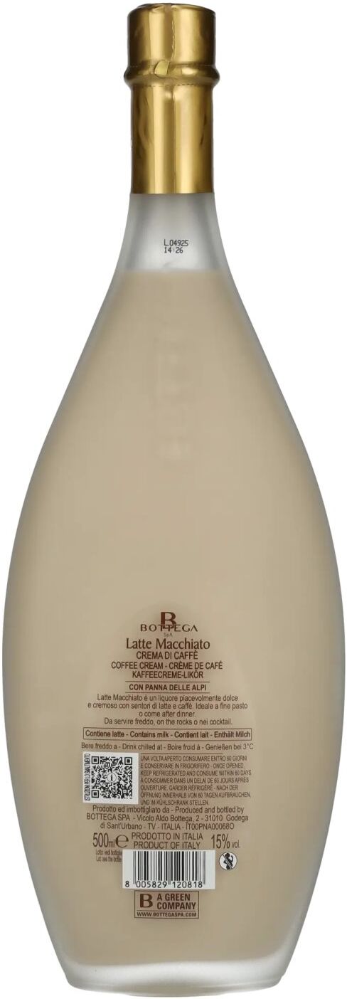 Bottega LATTE MACCHIATO Crema di Café e Grappa 15% Vol. 0,5l