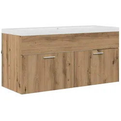 Helloshop26 - Moderner wandmontierter Badezimmerschrank 100 x 38,5 x 46 cm klare Linien praktisch Eichenholzkonstruktion 02_0056320